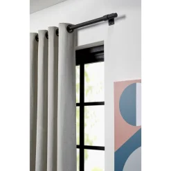 Gordijnroede 240 Cm Mat Zwart Staal - Ø28mm