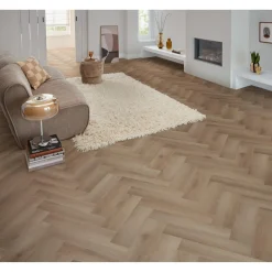 Plak PVC Camrose Beige Eiken Visgraat
